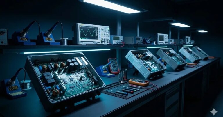 Inversor SOLAR em bancada técnica para diagnóstico eletrônico — TEC Solar